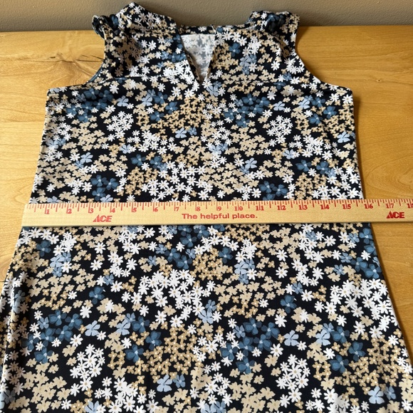 MICHAEL KORS DRESS TIE NECK JERSEY STRETCH BLACK WHITE DITZY FLORAL RUFFLE XS - Picture 10 of 12